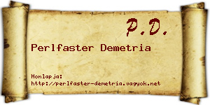 Perlfaster Demetria névjegykártya